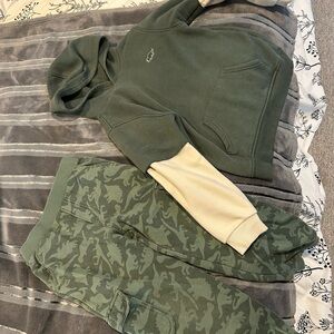 Dinosaur IHoodie and Camouflage Joggers Set
